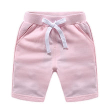 Load image into Gallery viewer, Cotton Solid Elastic Waist Shorts For Boys &amp; Girls