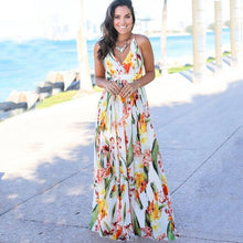 Load image into Gallery viewer, Floral V Neck  Long Dresses