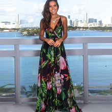 Load image into Gallery viewer, Floral V Neck  Long Dresses