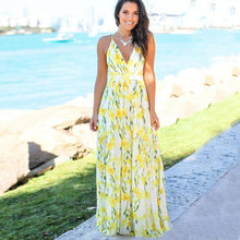 Load image into Gallery viewer, Floral V Neck  Long Dresses