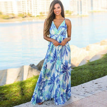 Load image into Gallery viewer, Floral V Neck  Long Dresses