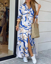 Load image into Gallery viewer, Dress Long Sleeve Denim Shirt Dress