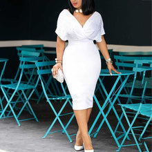 Load image into Gallery viewer, Beading Short Sleeve Ladies Midi Dress