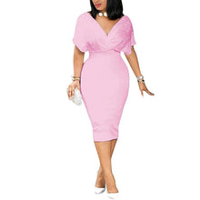Load image into Gallery viewer, Beading Short Sleeve Ladies Midi Dress