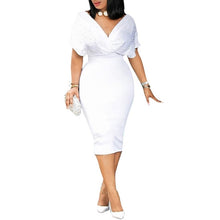 Load image into Gallery viewer, Beading Short Sleeve Ladies Midi Dress