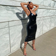 Load image into Gallery viewer, Solid Sexy Skinny Slim Bodycon Sleeveless Hollow Out Dress
