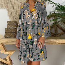 Load image into Gallery viewer, Floral Print Long Sleeve Loose Dress S-5XL