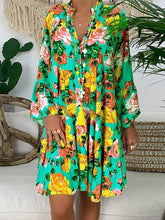 Load image into Gallery viewer, Floral Print Long Sleeve Loose Dress S-5XL