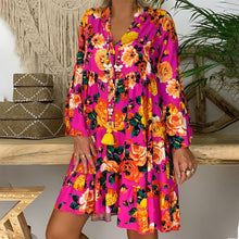 Load image into Gallery viewer, Floral Print Long Sleeve Loose Dress S-5XL