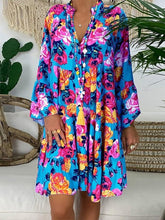Load image into Gallery viewer, Floral Print Long Sleeve Loose Dress S-5XL