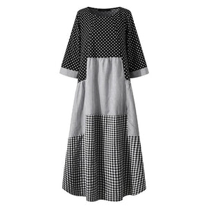 Casual Plaid Maxi Dress
