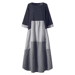 Casual Plaid Maxi Dress