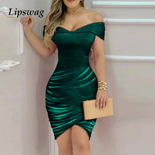 Load image into Gallery viewer, Velvet Bodycon Party Dress