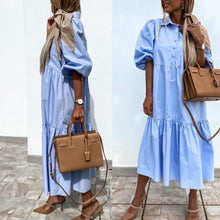Load image into Gallery viewer, Turn-down Collar Button Dress