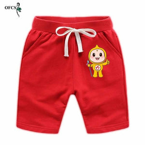 Cotton Solid Elastic Waist Shorts For Boys & Girls