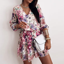 Load image into Gallery viewer, V Neck Flower Print Dress