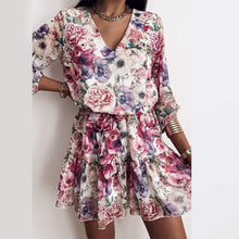 Load image into Gallery viewer, V Neck Flower Print Dress