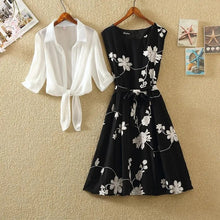 Load image into Gallery viewer, Chiffon dress with blouse two-piece suit