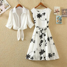 Load image into Gallery viewer, Chiffon dress with blouse two-piece suit