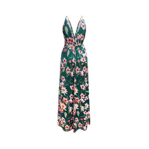 Floral V Neck  Long Dresses