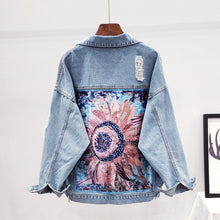 Load image into Gallery viewer, Denim Print Women&#39;s Jacket Coat