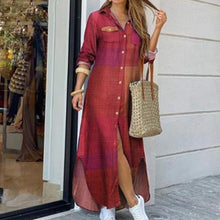 Load image into Gallery viewer, Dress Long Sleeve Denim Shirt Dress