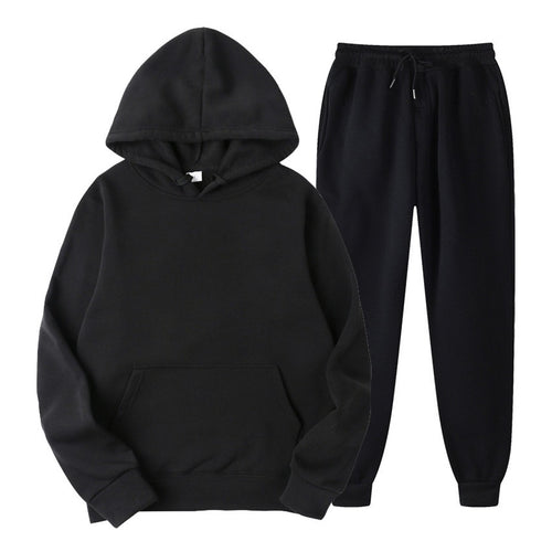 Hoodies Men Suits Solid Sets Men Sweatshirts+Sweatpants