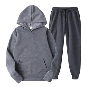 Hoodies Men Suits Solid Sets Men Sweatshirts+Sweatpants