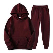 Load image into Gallery viewer, Hoodies Men Suits Solid Sets Men Sweatshirts+Sweatpants