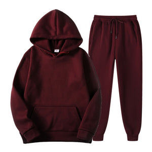 Hoodies Men Suits Solid Sets Men Sweatshirts+Sweatpants