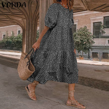 Load image into Gallery viewer, Plaid Printed Loose Pleated Mid-Calf Dresses