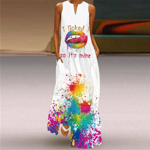 Butterfly Printed Long Dresses