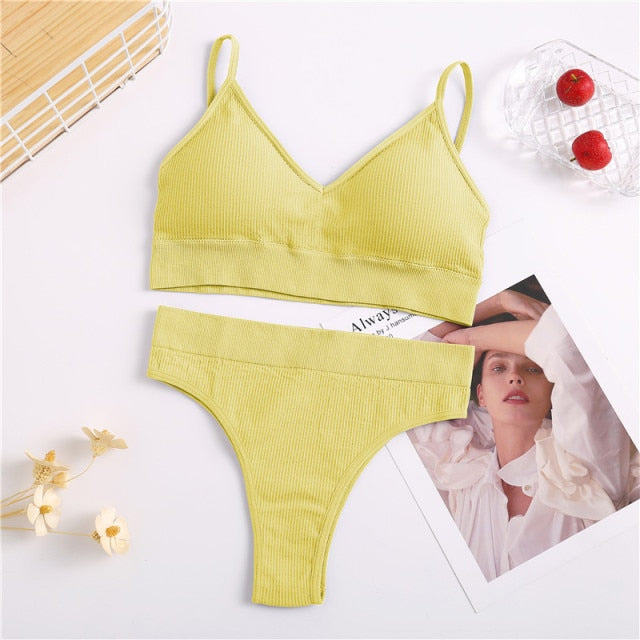 Bra & Panties Set Sexy G-String Push Up Bra Set