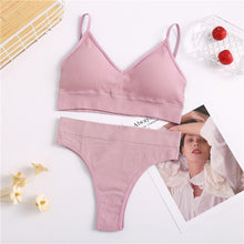Load image into Gallery viewer, Bra &amp; Panties Set Sexy G-String Push Up Bra Set