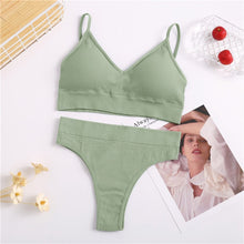 Load image into Gallery viewer, Bra &amp; Panties Set Sexy G-String Push Up Bra Set