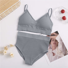 Load image into Gallery viewer, Bra &amp; Panties Set Sexy G-String Push Up Bra Set