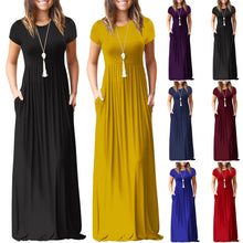 Load image into Gallery viewer, Solid Pockets Casual Maxi Dress