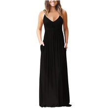 Load image into Gallery viewer, Solid Pockets Casual Maxi Dress