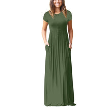 Load image into Gallery viewer, Solid Pockets Casual Maxi Dress