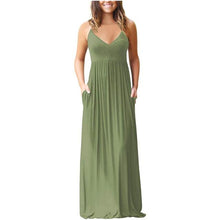 Load image into Gallery viewer, Solid Pockets Casual Maxi Dress