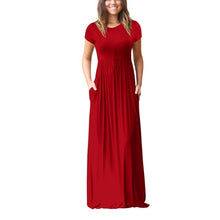 Load image into Gallery viewer, Solid Pockets Casual Maxi Dress
