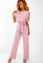 Load image into Gallery viewer, Short Sleeve Elegant jumpsuit Long wide leg Pants High waist