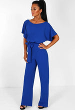Load image into Gallery viewer, Short Sleeve Elegant jumpsuit Long wide leg Pants High waist