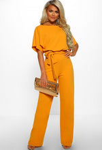 Load image into Gallery viewer, Short Sleeve Elegant jumpsuit Long wide leg Pants High waist