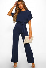 Load image into Gallery viewer, Short Sleeve Elegant jumpsuit Long wide leg Pants High waist