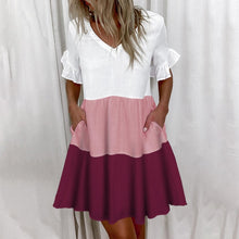 Load image into Gallery viewer, Casual Ruffles Loose V-Neck Dress