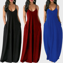 Load image into Gallery viewer, Spaghetti Straps Pockets Maxi Dress