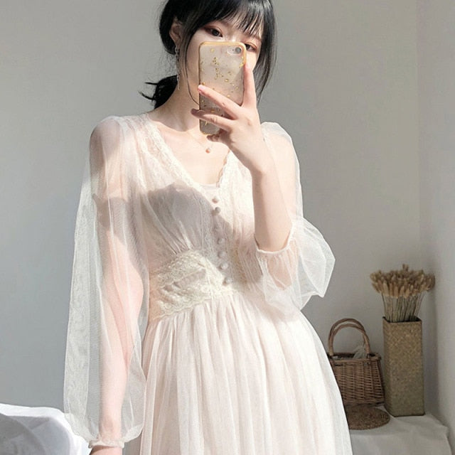 Elegant A-Line Solid Puff Sleeve Dress