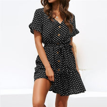 Load image into Gallery viewer, Leopard Print Sexy Ruffles Short Sleeve Dress