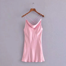 Load image into Gallery viewer, Tie Dye Satin Short Strappy Sexy Backless Dresses